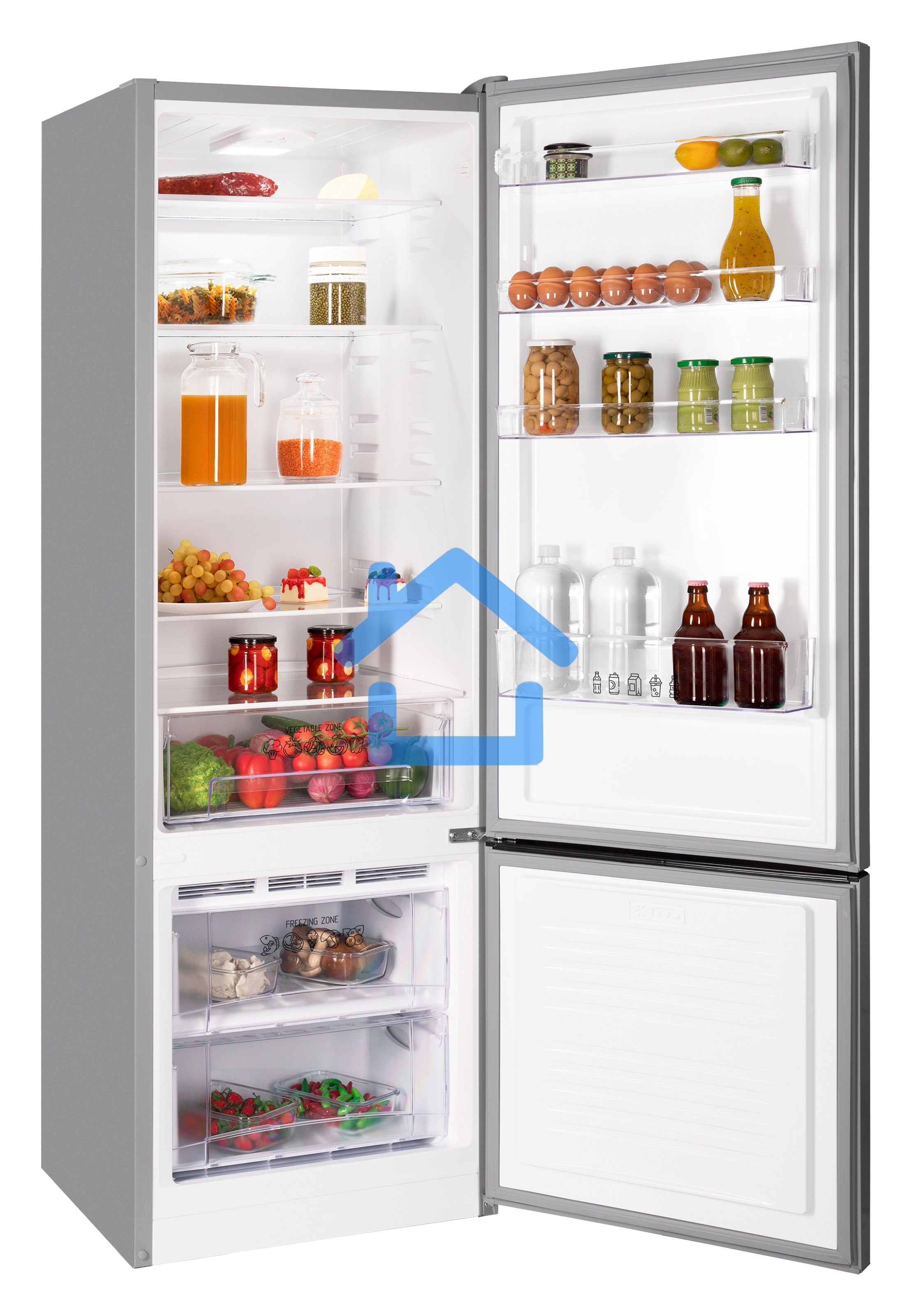 Холодильник Nordfrost NRB 124 S серый двухкамерный 238/70 л морозилка снизу