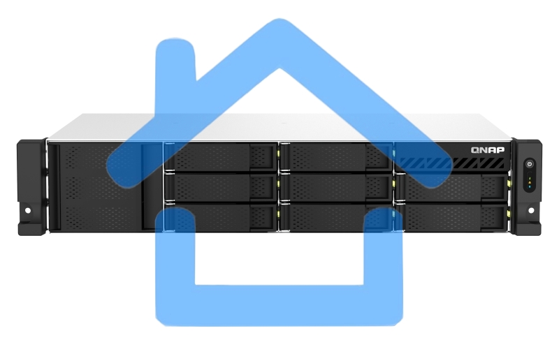 Сетевое хранилище SMB QNAP TS-873AeU-4G NAS 8x3.5/2.5 SATA/SSD trays, 2 x M2 PCIe, 2x 2.5 GbE, 2U rackmount, 1 PSU. AMD Ryzen V1500B 4-core/8-thread 2.2 GHz processor, 4 Gb DDR4 RAM (1*4 Gb) up to 64Gb (2*32 Gb). W/o rail kit RAIL-B02