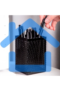 Подставка Deli E908 для письменных принадлежностей, черный, металл, сетка