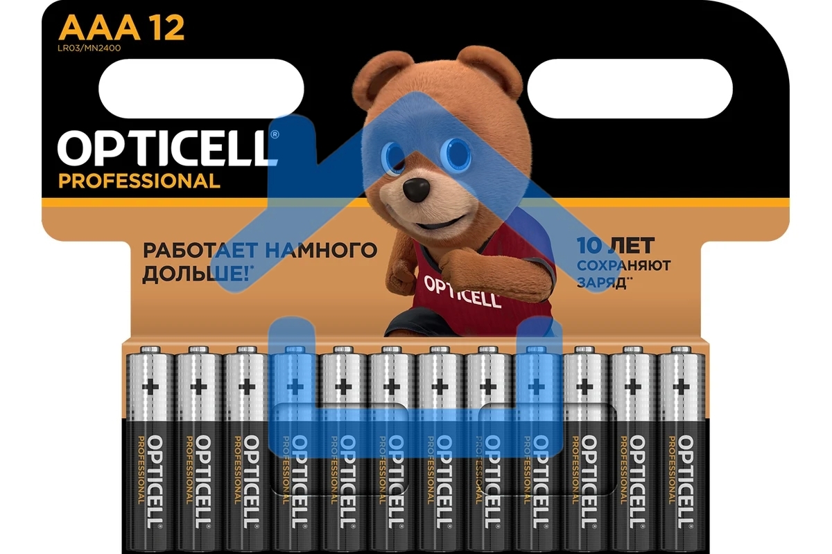 Элемент питания алкалиновый AAA/LR03 (блист. 12шт) Professional Opticell 5052006