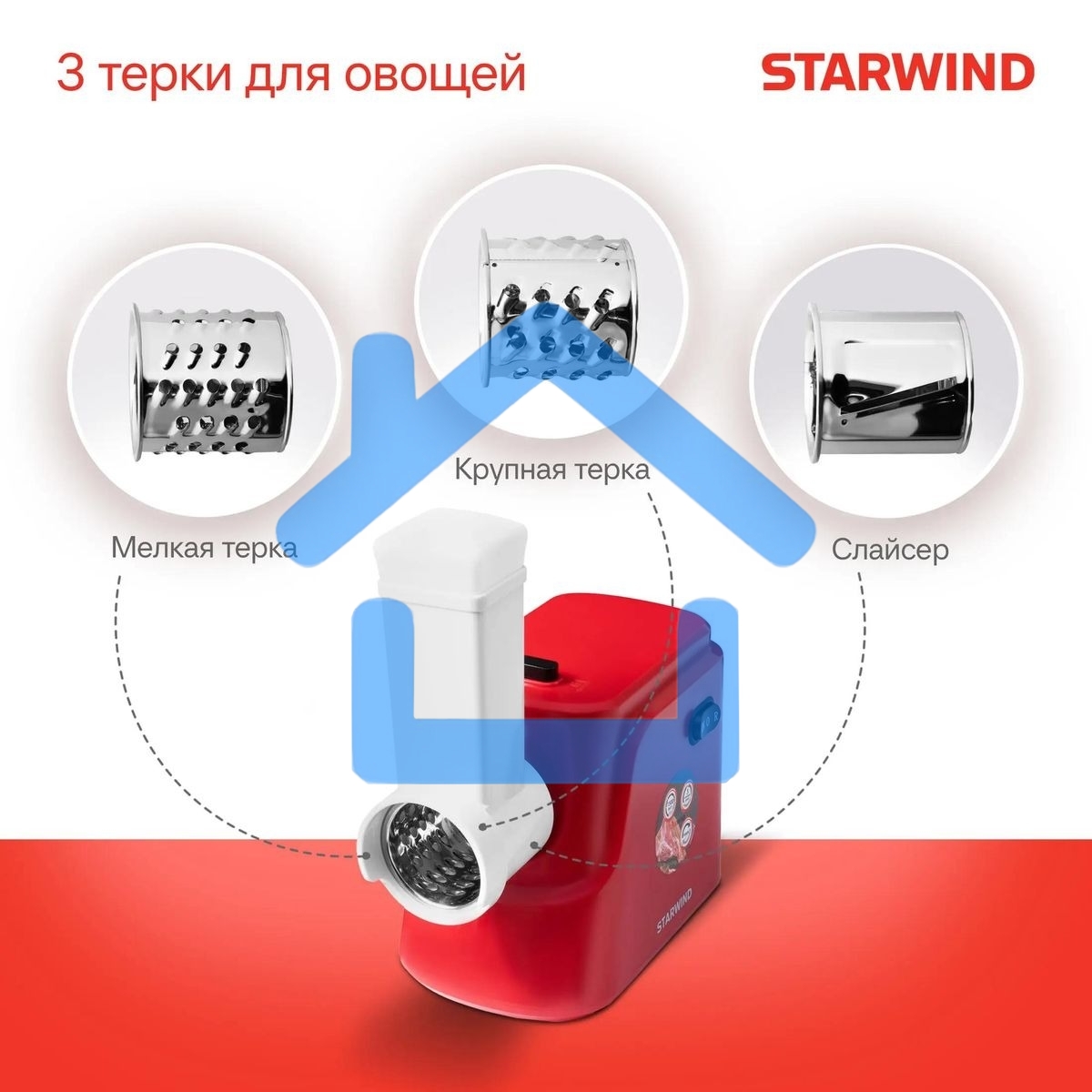 Мясорубка Starwind SMG3225 1500Вт красный