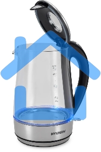 Чайник электрический Hyundai HYK-G8406 1.7л. 2200Вт прозрачный/черный (корпус: нержавеющая сталь)