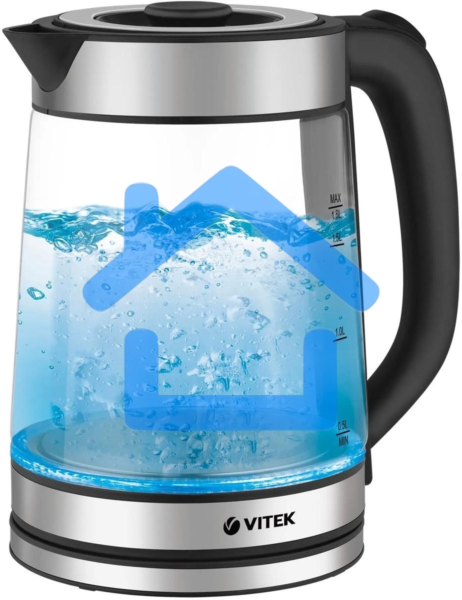 Чайник электрический Vitek VT-1179 1.7л. 2200Вт серебристый корпус: стекло/металл
