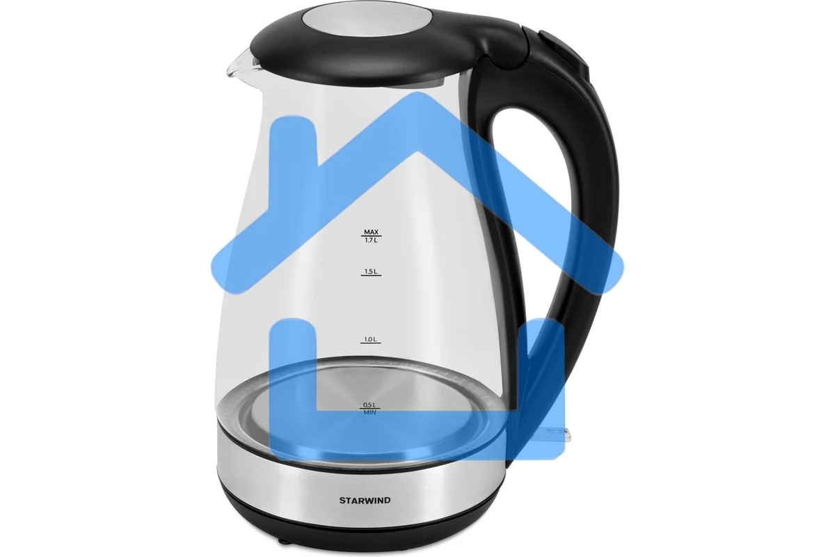 Чайник электрический Starwind SKP3039 1.7л. 2200Вт черный (корпус: стекло)