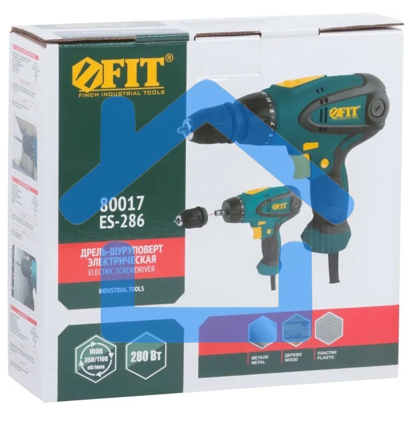 Дрель-шуруповерт FIT ES-286, Сетевая, 280 Вт