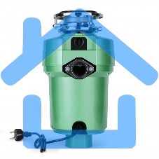 Измельчитель пищевых отходов Бирюса WD-750E2 750Вт, зеленый