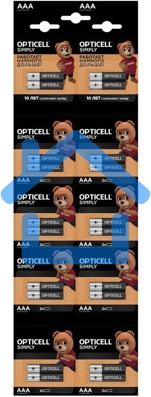 Элемент питания алкалиновый AAA/LR03 (блист. 2штх10) отрывной набор HBDC (уп.20шт) Opticell 5050002