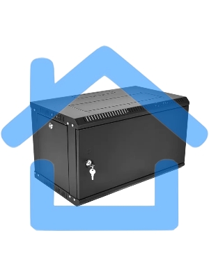 Шкаф телекоммуникационный настенный разборный ЦМО ЭКОНОМ 6U (600 x 350) дверь металл, черный (ШРН-Э-6.350.1-9005)