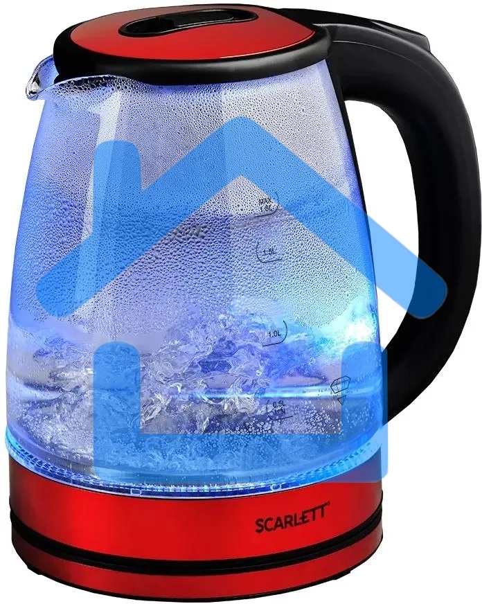 Чайник электрический Scarlett SC-EK27G65 красный/черный, 1800 Вт, 1.8 л
