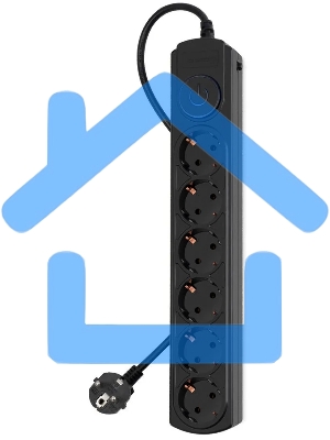 Сетевой фильтр Ippon BK-6-EU-3-10-B 3м (6 розеток) черный (коробка)