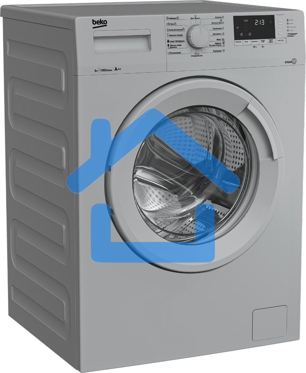 Стиральная машина Beko WSRE6512ZSS серебристый, загрузка фронтальная 6 кг, 1000 об/мин., класс: А
