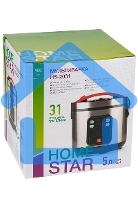 Мультиварка HOMESTAR HS-2031 900 Вт, 5 л, нержавеющая сталь/черный