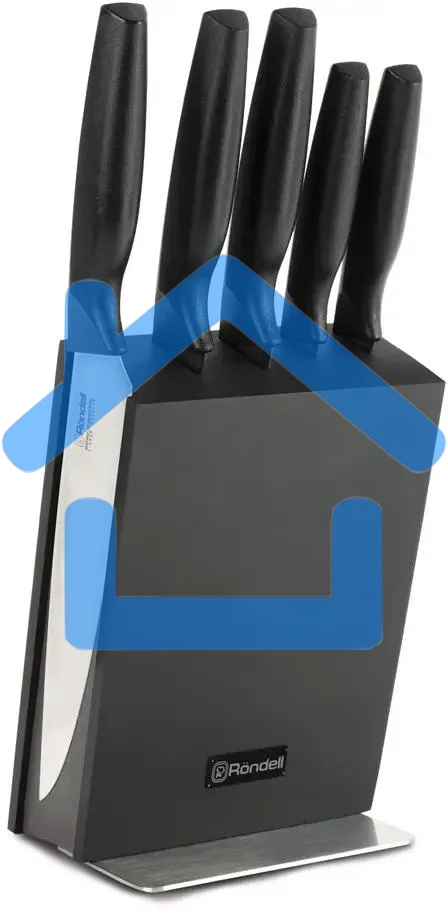 Набор ножей кухонных Rondell RD-1359 компл.:6предм. с подставкой черный подар.коробка