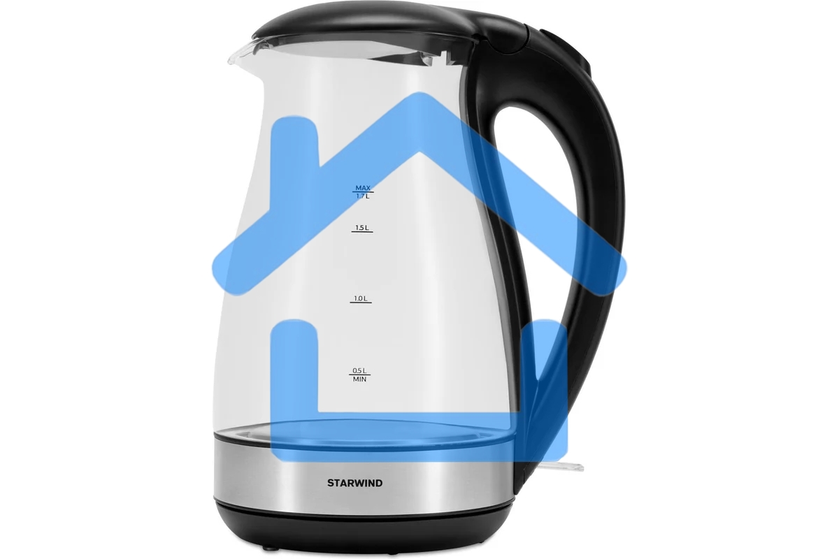 Чайник электрический Starwind SKP3039 1.7л. 2200Вт черный (корпус: стекло)