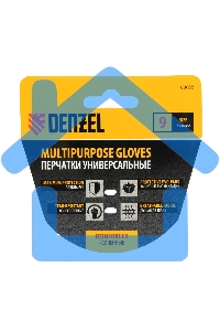 Перчатки универсальные Denzel 68002 усиленные, с защитными накладками, размер 9