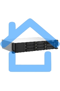 Сетевое хранилище SMB QNAP TS-873AeU-RP-4G NAS 8 HDD trays, 2x 2.5 GbE. 64-bit 4-core AMD V1500B 2,2 GHz, 4 Gb. RAM (1*4 Gb) up to 32Gb (2*16 Gb), 2 x M2 2280 (PCIe Gen3 x 1), 2xPSU W/o rail kit RAIL-B02