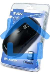 Мышь беспроводная SVEN RX-570SW черный, 1600 dpi, радиоканал, Bluetooth, USB, кнопки - 4