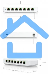 Коммутатор Ubiquiti UniFi Switch Ultra 60W PoE-коммутатор, 8х 1G RJ45, раздача 52 Вт