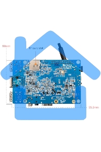 Микрокомпьютер Orange PI 3 2Gb + 8Gb EMMC, Android 7, с кабелем питания. (44286)
