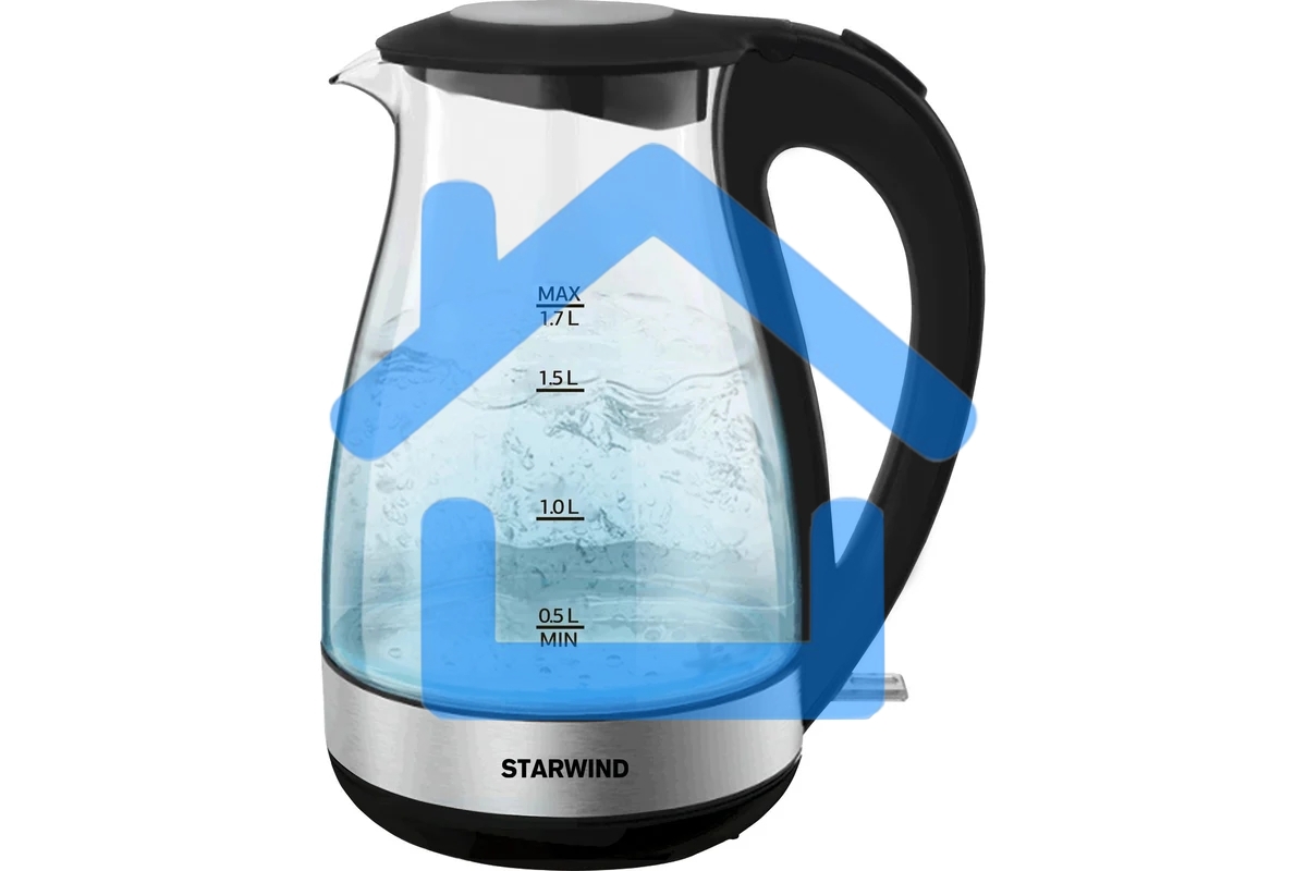 Чайник электрический Starwind SKP3039 1.7л. 2200Вт черный (корпус: стекло)