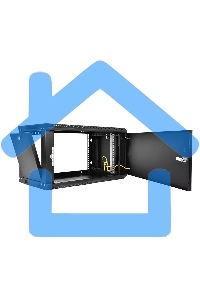 Шкаф телекоммуникационный настенный разборный ЦМО ЭКОНОМ 6U (600 x 350) дверь металл, черный (ШРН-Э-6.350.1-9005)