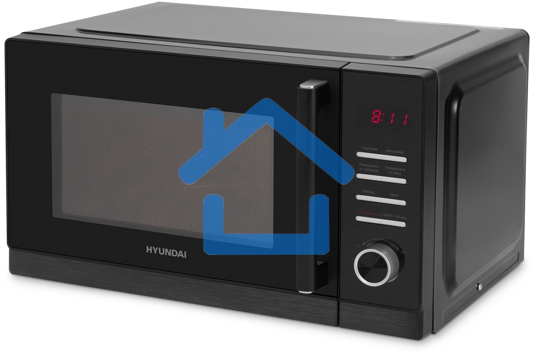 Микроволновая печь Hyundai HYM-D3012 черный 25л 800Вт кнопки, поворотный механизм