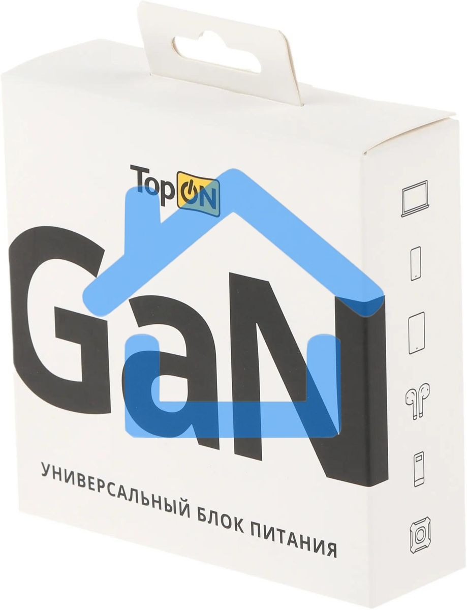 Блок питания TopON TOP-GaN-65W автоматический 65W 5V-20V 3.25A 2xUSB от бытовой электросети LED индикатор