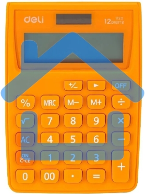 Калькулятор настольный Deli E1122/OR оранжевый 12-разр.