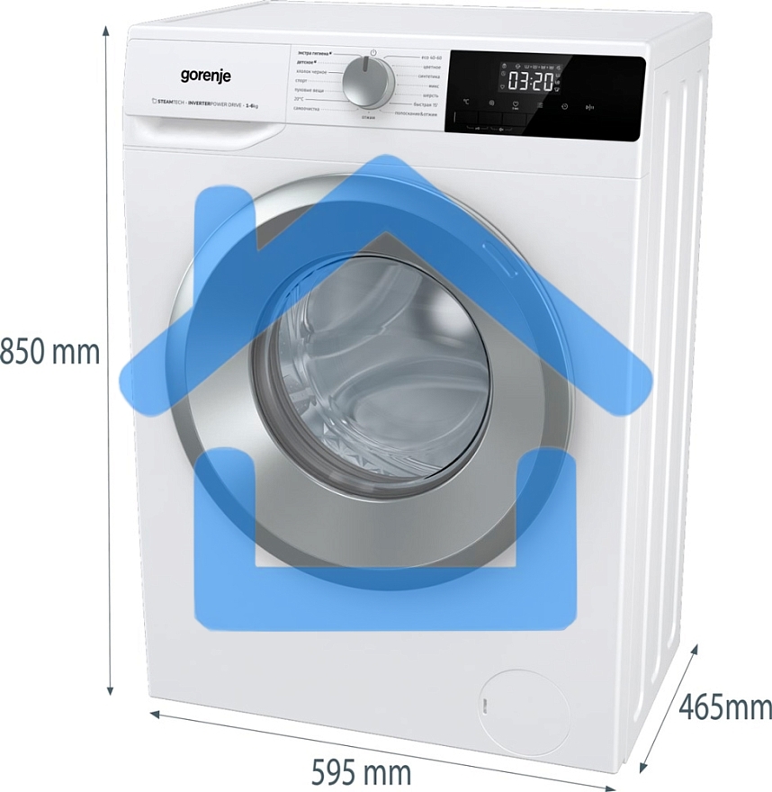 Стиральная машина Gorenje W2NHPI62SCS белый загр.фронтальная макс.: 6 кг 1200об/мин класс: А