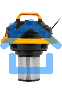Строительный пылесос Denzel SVC15 серебристый/желтый, 1200 Вт, уборка сухая/сбор воды/выдув, пылесборник мешок, 15 л