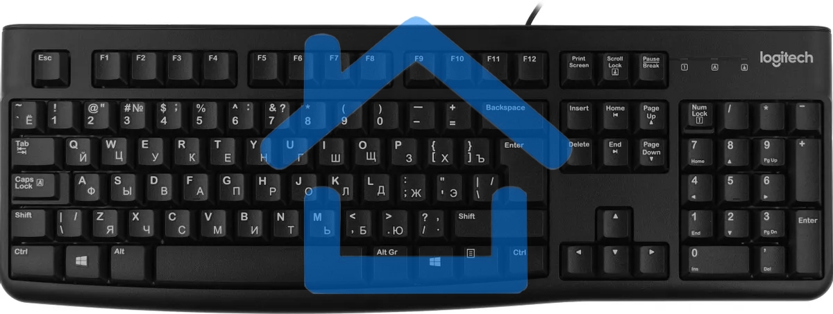 Клавиатура проводная Logitech K120 for business, USB черный