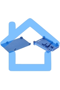 Корпус Qumo Aluminum case with double black fans, Raspberry Pi 4, blue(RS008)