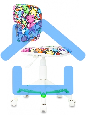 Кресло детское Бюрократ CH-W204/F мультиколор маскарад, крестовина пластик, подст.для ног, пластик белый