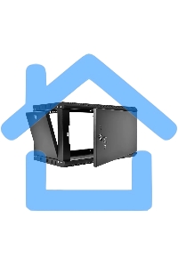 Шкаф телекоммуникационный настенный разборный ЦМО ЭКОНОМ 6U (600 x 350) дверь металл, черный (ШРН-Э-6.350.1-9005)