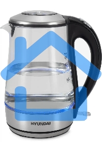 Чайник электрический Hyundai HYK-G8406 1.7л. 2200Вт прозрачный/черный (корпус: нержавеющая сталь)