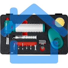 Газовый паяльник KRAFTOOL MULTI TORCH набор 8-в-1, 30-150 Вт, горелка, фен, пьезоподжиг, 1300°С