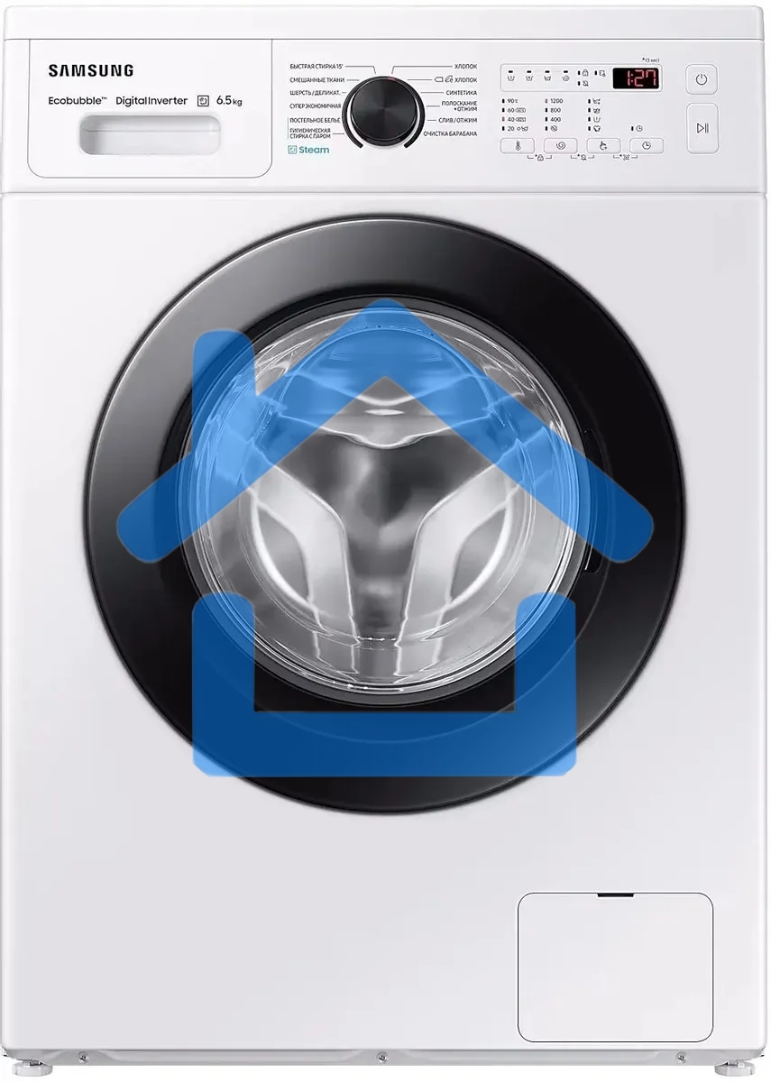 Стиральная машина Samsung WW65AG4S21CE/LD белая, загрузка фронтальная 6.5кг, 1200 об/мин., класс: A