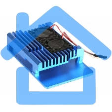 Корпус Qumo Aluminum case with double black fans, Raspberry Pi 4, blue(RS008)