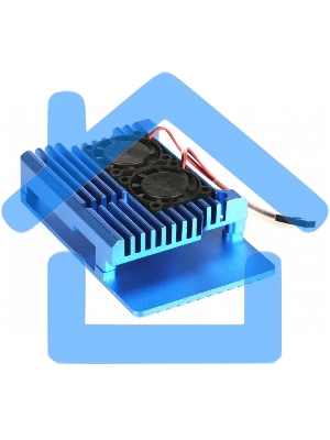 Корпус Qumo Aluminum case with double black fans, Raspberry Pi 4, blue(RS008)