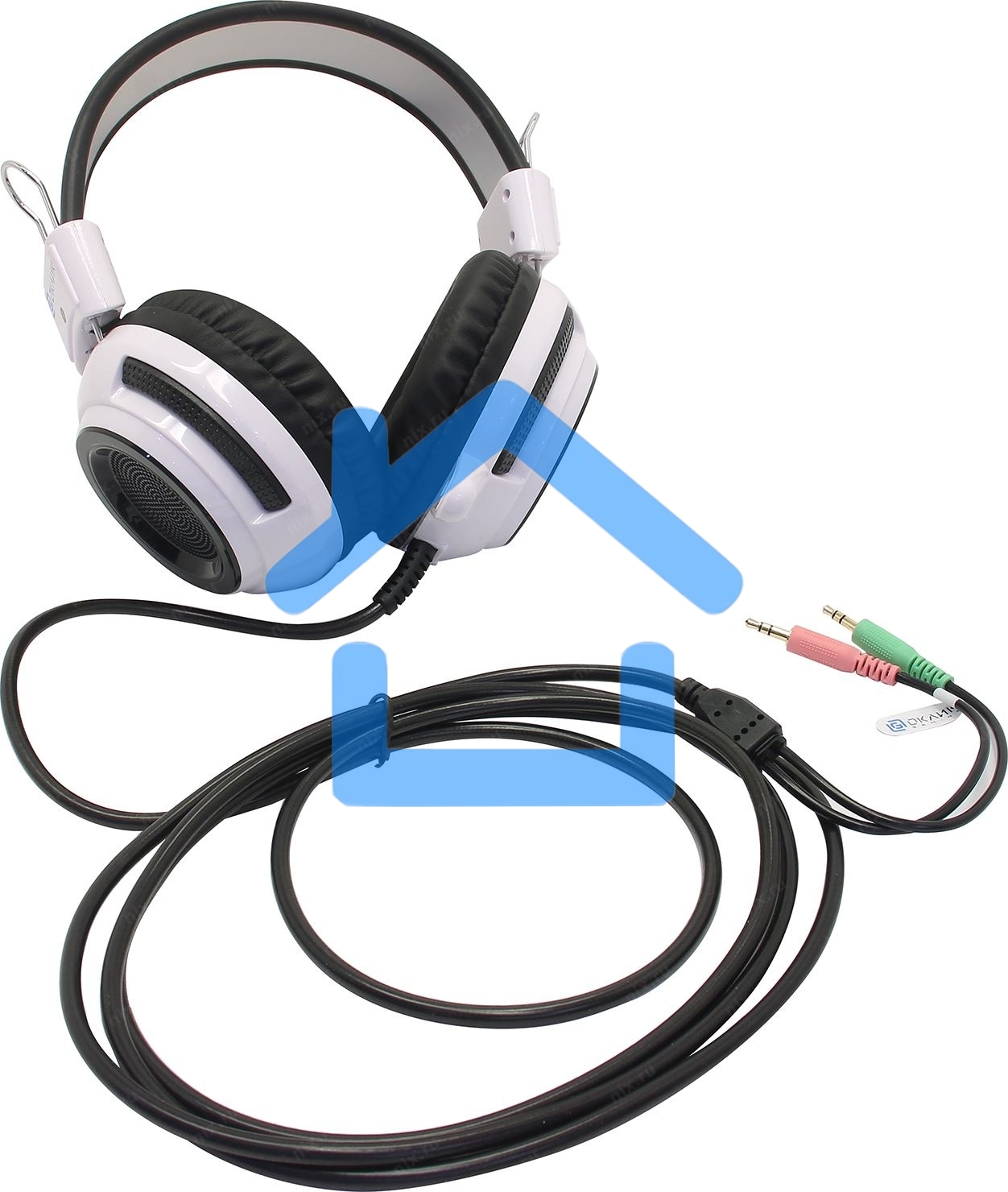 Наушники с микрофоном Oklick HS-G300 белый/черный 2.5м мониторы