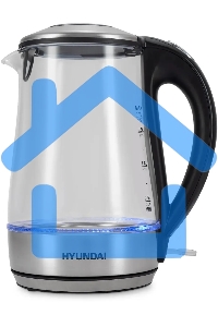 Чайник электрический Hyundai HYK-G8406 1.7л. 2200Вт прозрачный/черный (корпус: нержавеющая сталь)