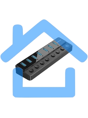 Концентратор Vention OTG USB 3.0 на 7 портов черный