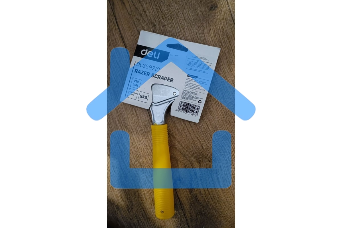 Скребок Deli DL359210 210мм Лезвие SK5, режущая головка из алюминиевого сплава, ручка из полипропилена. Ширина лезвия: 14 мм. Толщина лезвия: 0,5 мм.