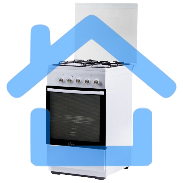 Плита комбинированная Flama L FK 1412 белый, конфорок 4 газовых, духовка 50 л, 50 см x 85 см x 60 см