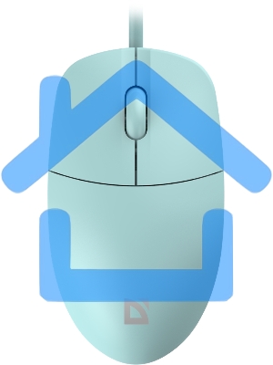 Мышь проводная Defender Azora MB-241 голубой, 1200 dpi, USB, кнопки - 3