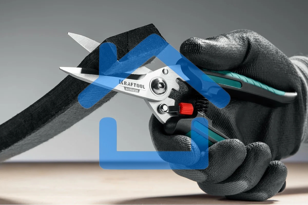 Многофункциональные прямые технические ножницы KRAFTOOL ALLIGATOR 200 мм