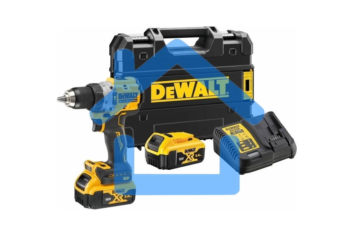 Дрель-шуруповерт DeWalt DCD805P2T-QW, Аккумуляторная, 18В, 2 АКБ, Кейс