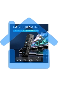 Концентратор Vention OTG USB 3.0 на 7 портов черный