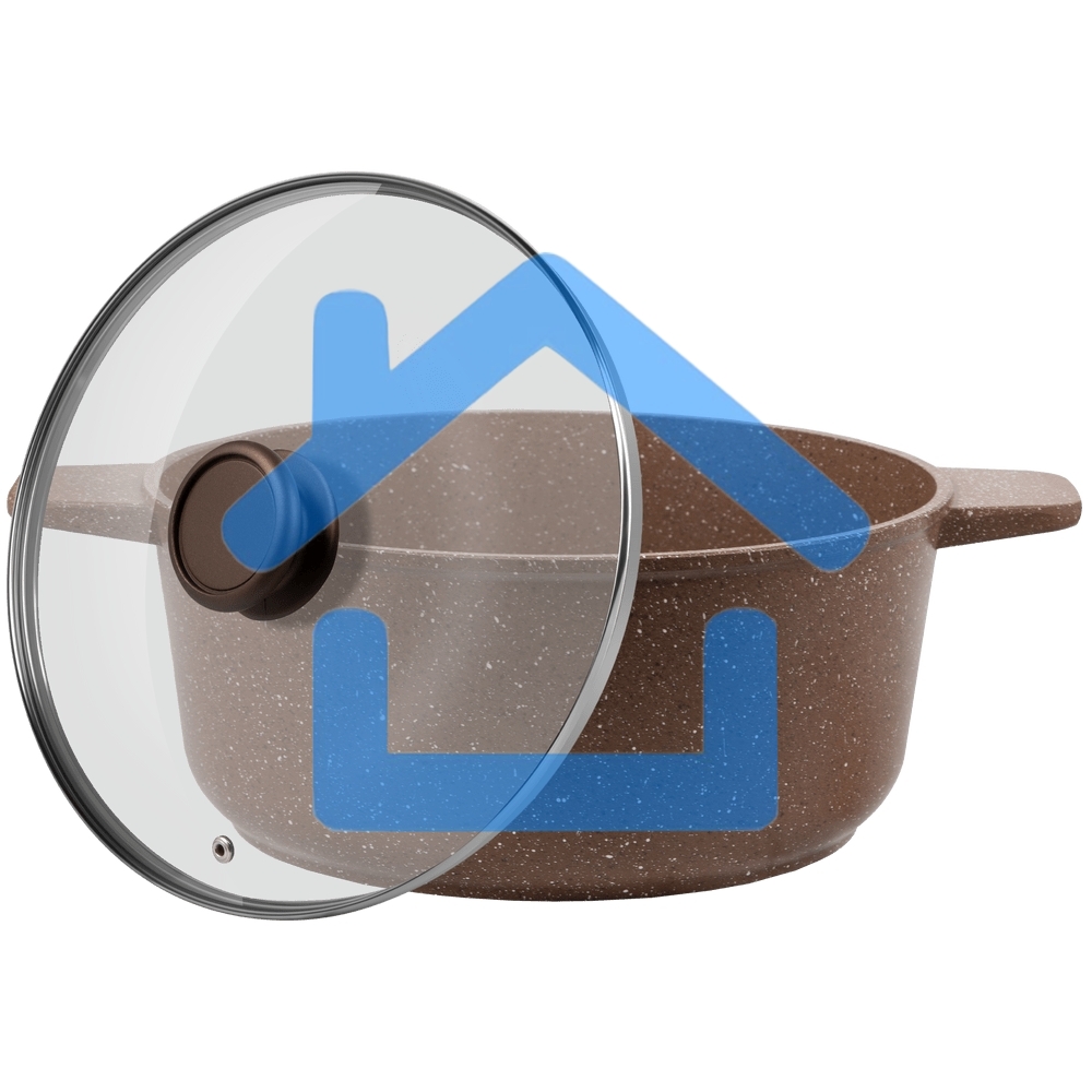 Кастрюля Maunfeld CARMEL MF24CRM01CR, 24 см, 4 л из литого алюминия со стеклянной крышкой