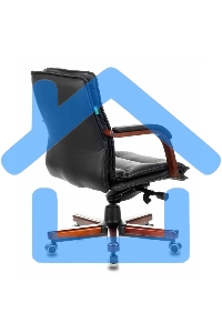 Кресло руководителя Бюрократ T-9927WALNUT-LOW/BL черный, кожа, низкая спинка, крестовина дерево